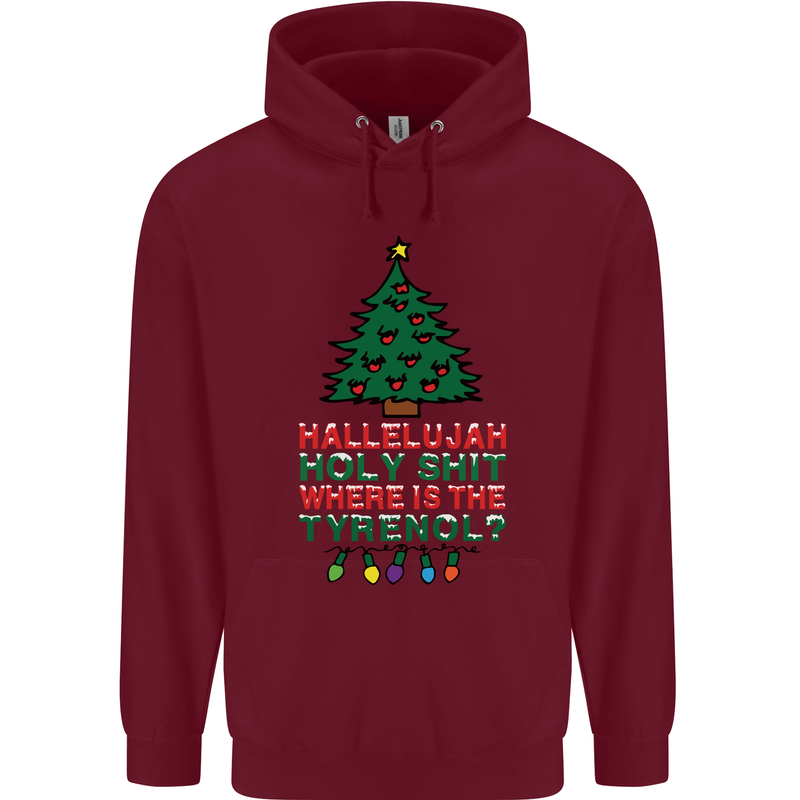 Christmas Movie Where's the Tyrenol? Mens 80% Cotton Hoodie Maroon