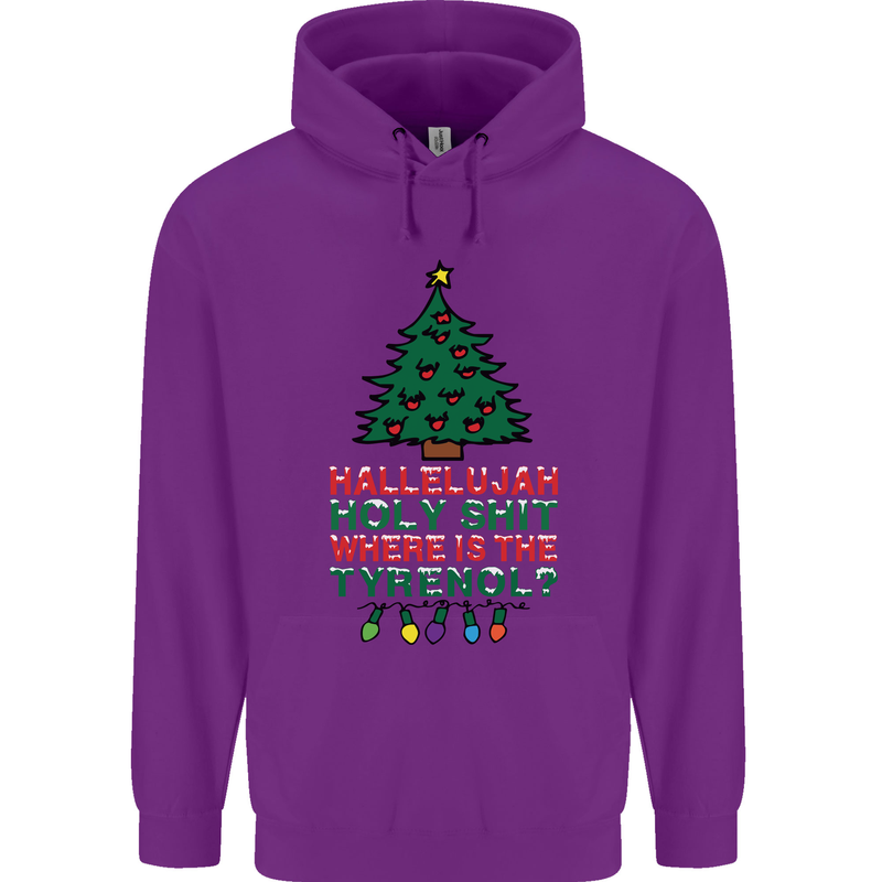 Christmas Movie Where's the Tyrenol? Mens 80% Cotton Hoodie Purple