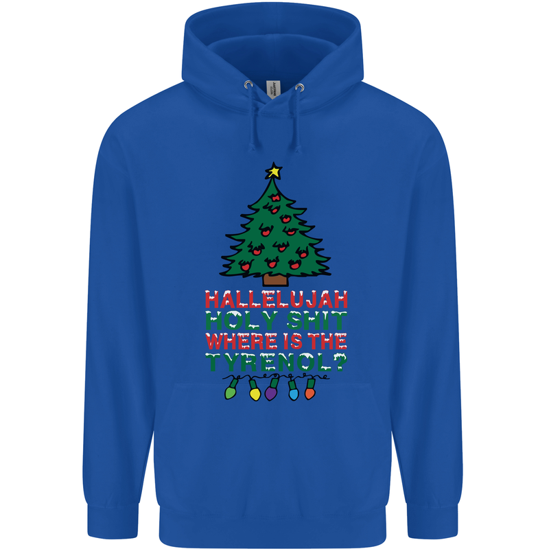 Christmas Movie Where's the Tyrenol? Mens 80% Cotton Hoodie Royal Blue