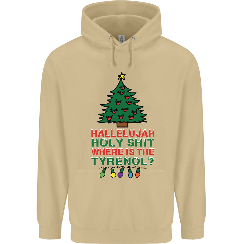 Christmas Movie Where's the Tyrenol? Mens 80% Cotton Hoodie Sand