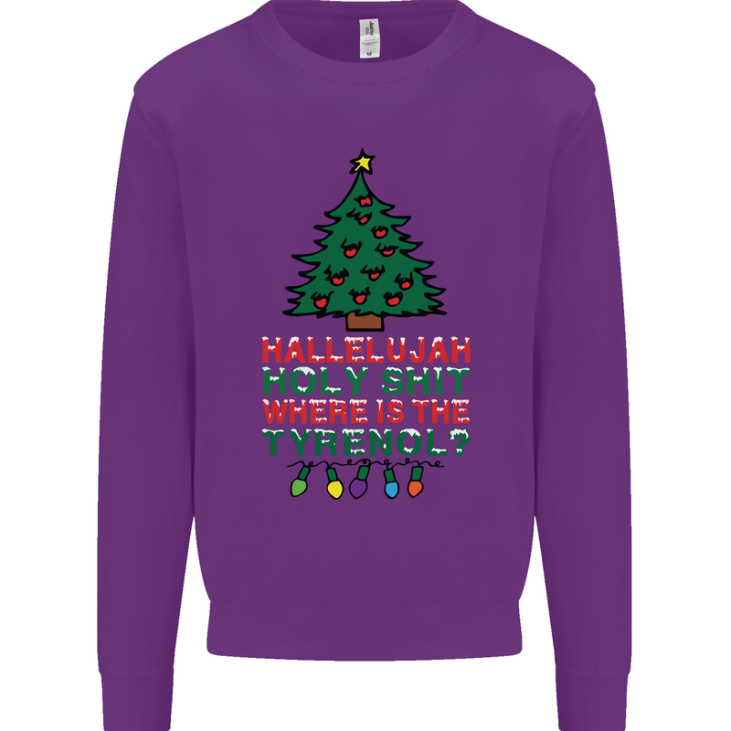Christmas Movie Where's the Tyrenol? Mens Sweatshirt Jumper Purple