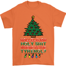 Christmas Movie Where's the Tyrenol? Mens T-Shirt Cotton Gildan Orange