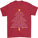 Christmas Movie Where's the Tyrenol? Mens T-Shirt Cotton Gildan Red