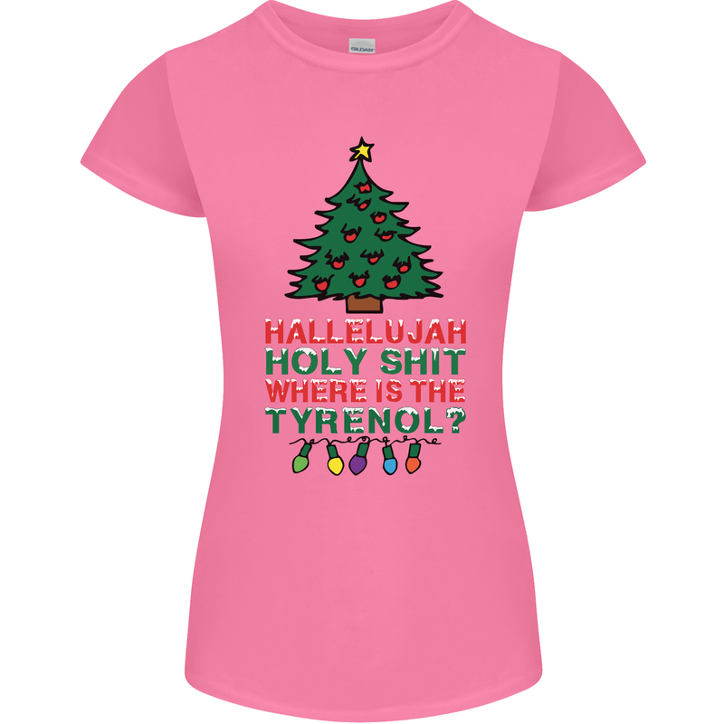 Christmas Movie Where's the Tyrenol? Womens Petite Cut T-Shirt Azalea