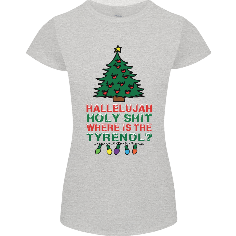 Christmas Movie Where's the Tyrenol? Womens Petite Cut T-Shirt Sports Grey