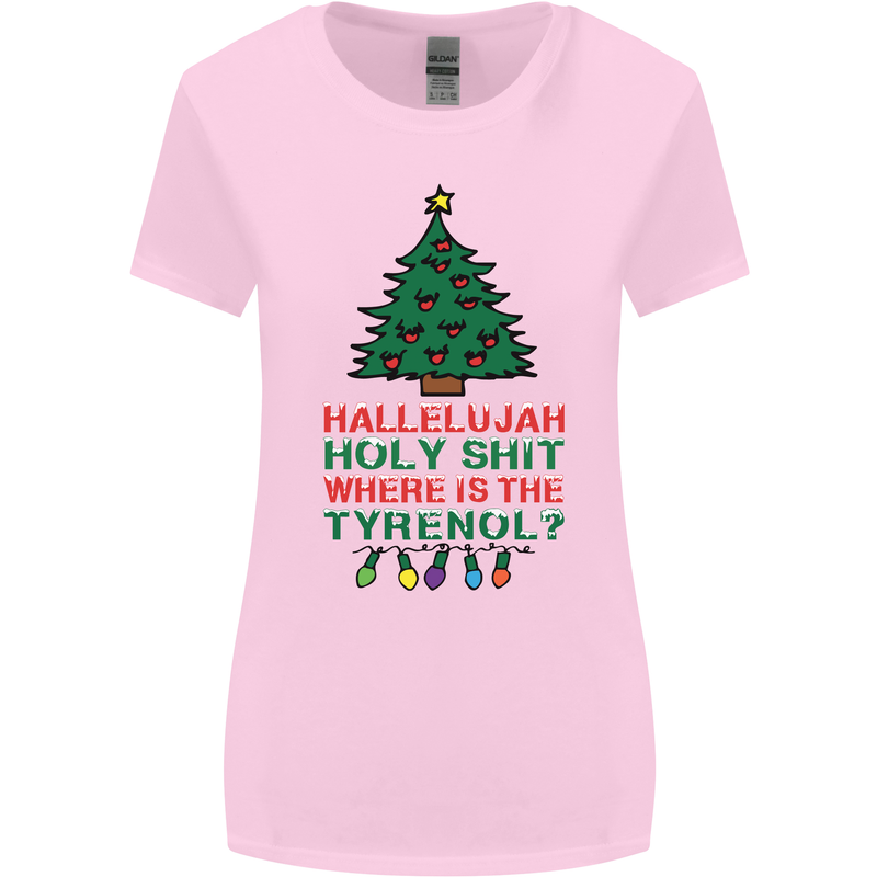 Christmas Movie Where's the Tyrenol? Womens Wider Cut T-Shirt Light Pink