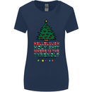 Christmas Movie Where's the Tyrenol? Womens Wider Cut T-Shirt Navy Blue