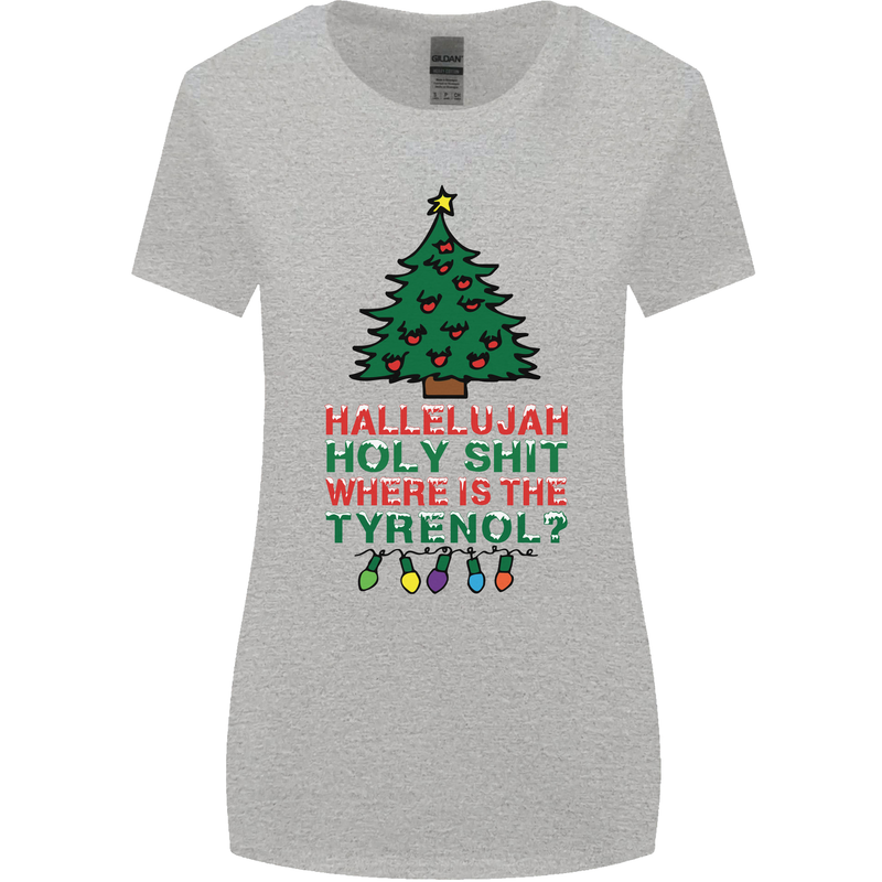 Christmas Movie Where's the Tyrenol? Womens Wider Cut T-Shirt Sports Grey