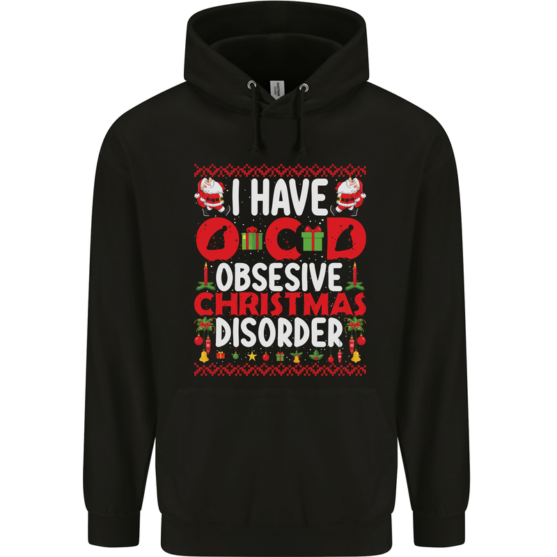 Christmas OCD Funny Xmas Childrens Kids Hoodie Black