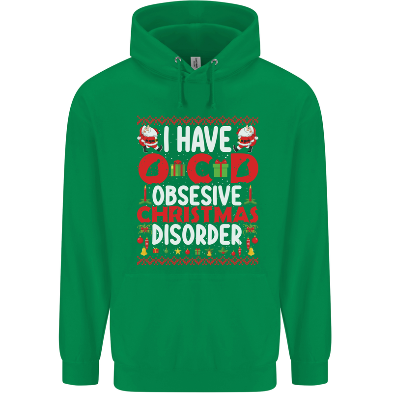 Christmas OCD Funny Xmas Childrens Kids Hoodie Irish Green