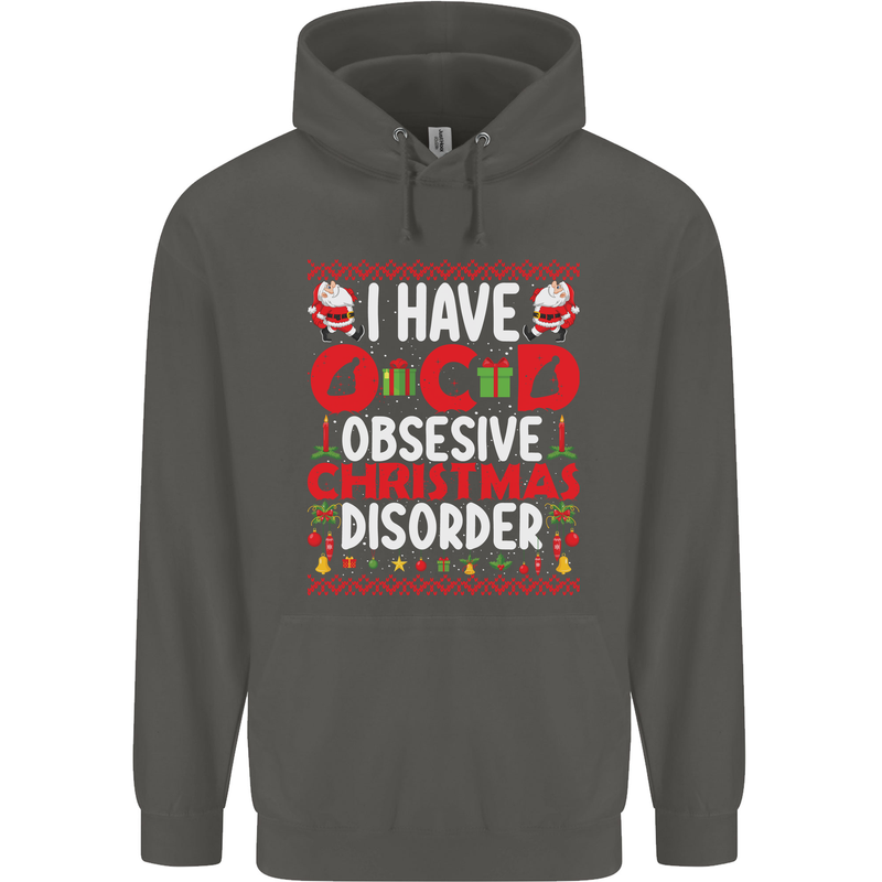 Christmas OCD Funny Xmas Childrens Kids Hoodie Storm Grey