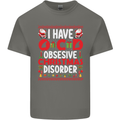 Christmas OCD Funny Xmas Mens Cotton T-Shirt Tee Top Charcoal