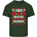 Christmas OCD Funny Xmas Mens Cotton T-Shirt Tee Top Forest Green