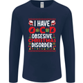 Christmas OCD Funny Xmas Mens Long Sleeve T-Shirt Navy Blue