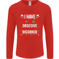 Christmas OCD Funny Xmas Mens Long Sleeve T-Shirt Red