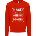 Christmas OCD Funny Xmas Mens Sweatshirt Jumper Bright Red