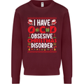 Christmas OCD Funny Xmas Mens Sweatshirt Jumper Maroon
