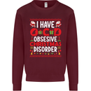 Christmas OCD Funny Xmas Mens Sweatshirt Jumper Maroon