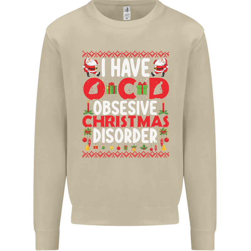 Christmas OCD Funny Xmas Mens Sweatshirt Jumper Sand