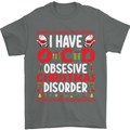 Christmas OCD Funny Xmas Mens T-Shirt Cotton Gildan Charcoal