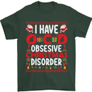 Christmas OCD Funny Xmas Mens T-Shirt Cotton Gildan Forest Green