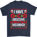 Christmas OCD Funny Xmas Mens T-Shirt Cotton Gildan Navy Blue
