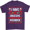 Christmas OCD Funny Xmas Mens T-Shirt Cotton Gildan Purple