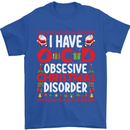 Christmas OCD Funny Xmas Mens T-Shirt Cotton Gildan Royal Blue