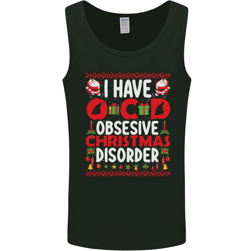 Christmas OCD Funny Xmas Mens Vest Tank Top Black