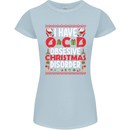 Christmas OCD Funny Xmas Womens Petite Cut T-Shirt Light Blue