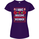 Christmas OCD Funny Xmas Womens Petite Cut T-Shirt Purple