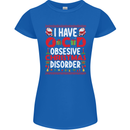 Christmas OCD Funny Xmas Womens Petite Cut T-Shirt Royal Blue
