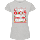 Christmas OCD Funny Xmas Womens Petite Cut T-Shirt Sports Grey
