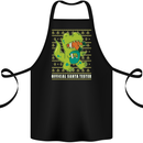 Christmas Official Santa T-Rex Dinosaur Cotton Apron 100% Organic Black
