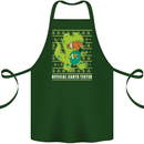 Christmas Official Santa T-Rex Dinosaur Cotton Apron 100% Organic Forest Green