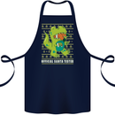 Christmas Official Santa T-Rex Dinosaur Cotton Apron 100% Organic Navy Blue
