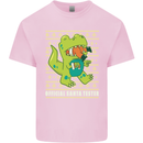 Christmas Official Santa T-Rex Dinosaur Kids T-Shirt Childrens Light Pink