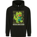 Christmas Official Santa T-Rex Dinosaur Mens 80% Cotton Hoodie Black
