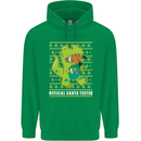 Christmas Official Santa T-Rex Dinosaur Mens 80% Cotton Hoodie Irish Green