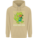 Christmas Official Santa T-Rex Dinosaur Mens 80% Cotton Hoodie Sand