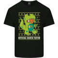 Christmas Official Santa T-Rex Dinosaur Mens Cotton T-Shirt Tee Top Black