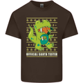 Christmas Official Santa T-Rex Dinosaur Mens Cotton T-Shirt Tee Top Dark Chocolate