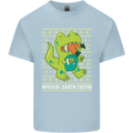 Christmas Official Santa T-Rex Dinosaur Mens Cotton T-Shirt Tee Top Light Blue