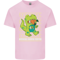 Christmas Official Santa T-Rex Dinosaur Mens Cotton T-Shirt Tee Top Light Pink