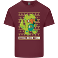 Christmas Official Santa T-Rex Dinosaur Mens Cotton T-Shirt Tee Top Maroon