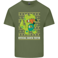 Christmas Official Santa T-Rex Dinosaur Mens Cotton T-Shirt Tee Top Military Green