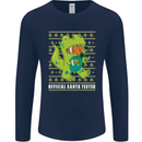 Christmas Official Santa T-Rex Dinosaur Mens Long Sleeve T-Shirt Navy Blue