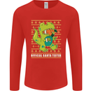 Christmas Official Santa T-Rex Dinosaur Mens Long Sleeve T-Shirt Red