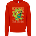 Christmas Official Santa T-Rex Dinosaur Mens Sweatshirt Jumper Bright Red