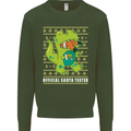 Christmas Official Santa T-Rex Dinosaur Mens Sweatshirt Jumper Forest Green